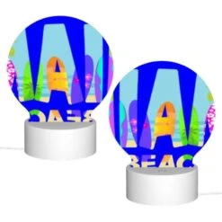Round Acrylic Night Light, A Colorful Sign That Says Miami Beach. 3 Round Acrylic Night Light, A Colorful Sign That Says Miami Beach. -Cute Night Light Shop 6308c9955d1d95c76459b7bba58ba12209f7859b