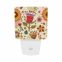 Night Light Set Of 2, A Colorful Flower With A Red Center Is Surrounded By Other Flowers And Hearts. 8 Night Light Set Of 2, A Colorful Flower With A Red Center Is Surrounded By Other Flowers And Hearts. -Cute Night Light Shop 635bcbe3ff322e09da50b7837b7a69b40ed1cfc0