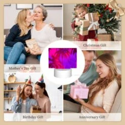 Rectangular Acrylic Night Light, A Purple And Pink Tropical Scene With Palm Trees. 9 Rectangular Acrylic Night Light, A Purple And Pink Tropical Scene With Palm Trees. -Cute Night Light Shop 638a426eb32c35bea6c4df860bd13ce8bfdedf61