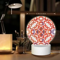 Round Acrylic Night Light, A Colorful And Intricate Design On A Piece Of Fabric. -Cute Night Light Shop 63ee5971285fc11dfc3f71bf1de6e4e7d0299fb0