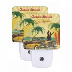 Night Light Set Of 2, A Colorful Advertisement For Venice Beach