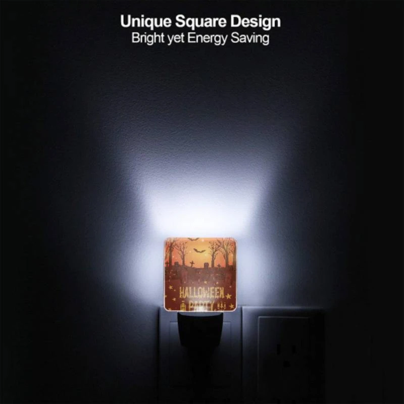 Night Light Set of 2, A Halloween party is advertised with a spooky scene of graves and bats. Night Light Set Of 2, A Halloween Party Is Advertised With A Spooky Scene Of Graves And Bats. -Cute Night Light Shop 64446531e764818f6c9fe78b990813a025a46b4d