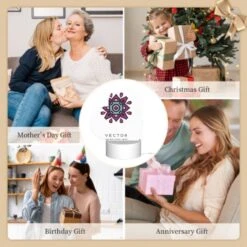 Love Acrylic Night Light, A Round Ornament With A Purple And Green Design. -Cute Night Light Shop 6453ba3c2641112d7f8b32fdb4a3e3648c39d25c