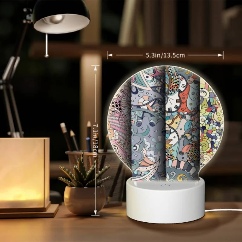 Round Acrylic Night Light, Three colorful clocks are displayed on a wall. Round Acrylic Night Light, Three Colorful Clocks Are Displayed On A Wall. -Cute Night Light Shop 650c9ffceede242ee0cebefe5bff5e8fd5924539