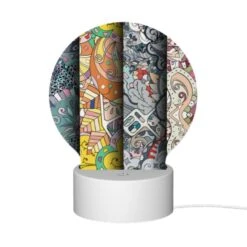 Round Acrylic Night Light, Four Different Colored Paintings Of Swirls And Designs. -Cute Night Light Shop 6546b010a4055b4828a0b5c9cc6d6a48ec12395c