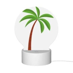 Round Acrylic Night Light, A Green And Brown Palm Tree. 11 Round Acrylic Night Light, A Green And Brown Palm Tree. -Cute Night Light Shop 6551004f68bee743550568e54719f99167bb7ac9
