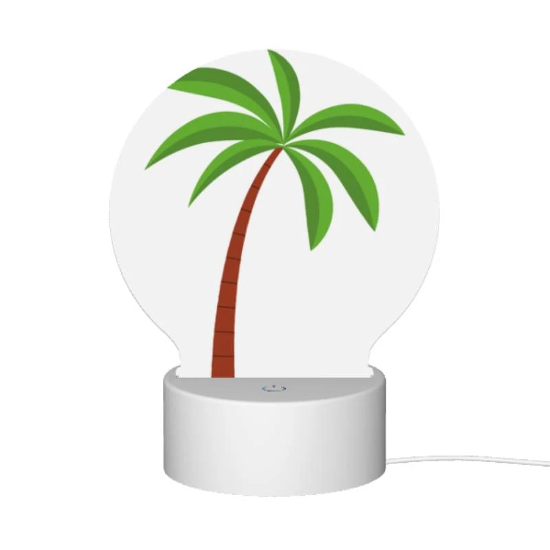 Round Acrylic Night Light, A green and brown palm tree. Round Acrylic Night Light, A Green And Brown Palm Tree. -Cute Night Light Shop 6551004f68bee743550568e54719f99167bb7ac9