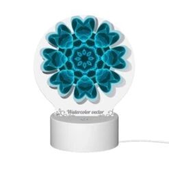 Round Acrylic Night Light, A Blue And White Flower With A Blue Background. 11 Round Acrylic Night Light, A Blue And White Flower With A Blue Background. -Cute Night Light Shop 65911d25b57ca002d25ffcbc41768d57d1b6d6cf