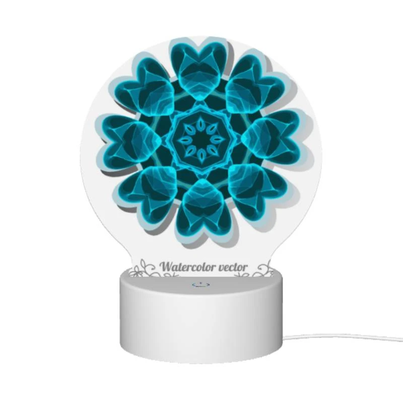 Round Acrylic Night Light, A blue and white flower with a blue background. Round Acrylic Night Light, A Blue And White Flower With A Blue Background. -Cute Night Light Shop 65911d25b57ca002d25ffcbc41768d57d1b6d6cf