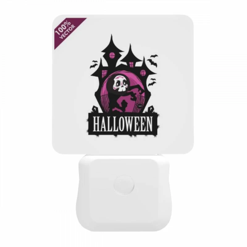 Night Light, A Halloween poster with a spooky castle and a skeleton. Night Light, A Halloween Poster With A Spooky Castle And A Skeleton. -Cute Night Light Shop 66531e0963a049d72bfe9701c8270ef88b9323c7