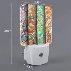 Night Light Set Of 2, Four Different Colored Designs Of Flowers Are Displayed On A Wall. -Cute Night Light Shop 669b976699f5437247d0e4014e650f8942c0b997