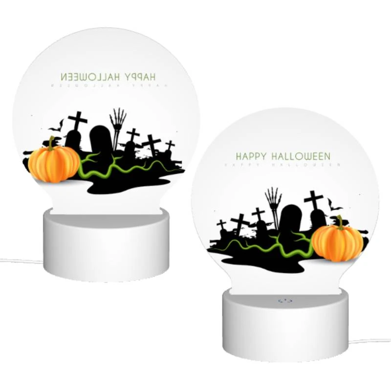 Round Acrylic Night Light, A Halloween poster with a pumpkin and a cross. Round Acrylic Night Light, A Halloween Poster With A Pumpkin And A Cross. -Cute Night Light Shop 66cee43bbc17901bd2dcd607cc4da6271a036a73
