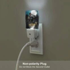 Night Light Set Of 2, A Halloween Poster With A Spooky House And Pumpkins. -Cute Night Light Shop 6747406c6ddc1177198296bd942ea89373f85b53