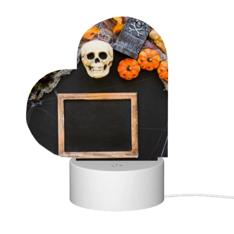 Love Acrylic Night Light, A black frame with a skull and pumpkins in the background. Love Acrylic Night Light, A Black Frame With A Skull And Pumpkins In The Background. -Cute Night Light Shop 67f7cf3faf58a6f8664e5c9f601cb62bdf7f6614