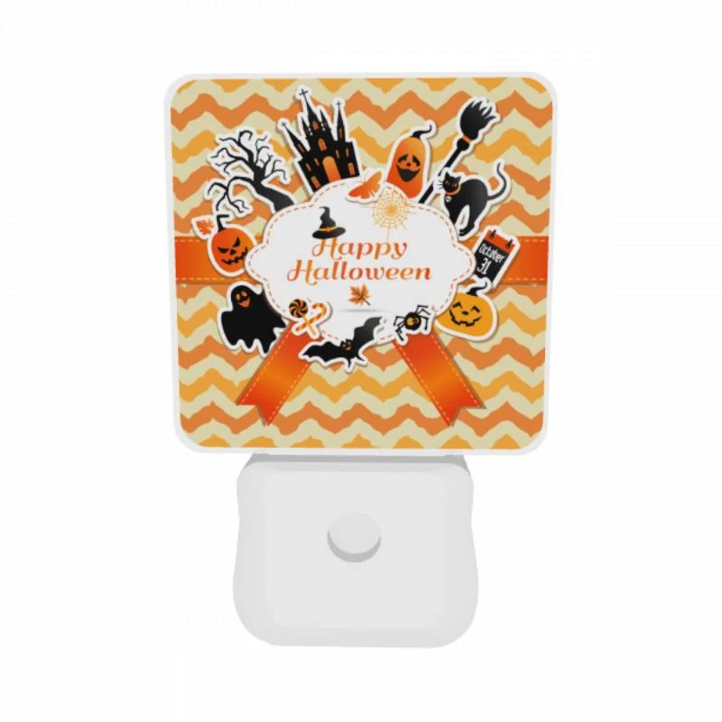 Night Light Set of 2, A colorful sticker with a witch on it and the words "Happy Halloween" on it. Night Light Set Of 2, A Colorful Sticker With A Witch On It And The Words "Happy Halloween" On It. -Cute Night Light Shop 68bdf87e75f5b2439bc95035de0101077b678299