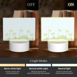 Rectangular Acrylic Night Light, A Beautiful Beach Scene With Palm Trees And A Sunny Sky. 4 Rectangular Acrylic Night Light, A Beautiful Beach Scene With Palm Trees And A Sunny Sky. -Cute Night Light Shop 69b09041b1dae0ca578ef9564a007a8b7ea9462b