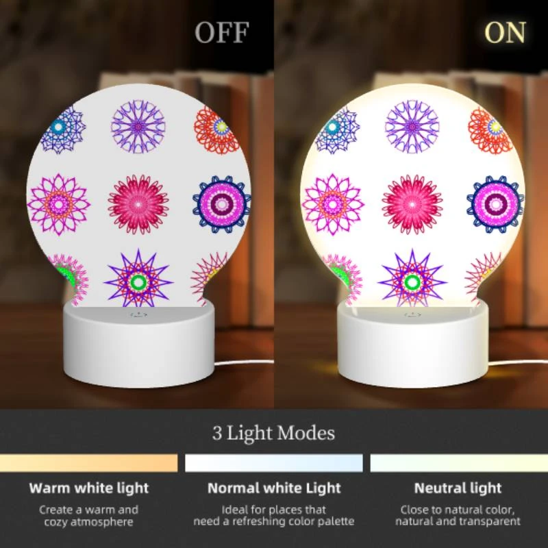 Round Acrylic Night Light, A collection of colorful flower designs. Round Acrylic Night Light, A Collection Of Colorful Flower Designs. -Cute Night Light Shop 69eafaa441eca89dfe6273b3fda95478f826b139