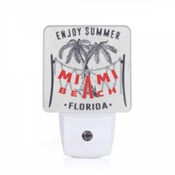 Night Light, A Black And White Poster Advertising Miami Beach