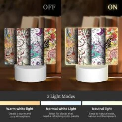 Rectangular Acrylic Night Light, Four Different Colored Paintings Of Swirls And Designs. -Cute Night Light Shop 6a9e1ef92697e68f4c9fbce8aeb8fa0a692aef9c