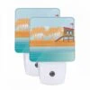 Night Light Set Of 2, A Small Hut Is Situated On A Sandy Beach. -Cute Night Light Shop 6b1d83ea12d63d2a1d7adffca241944d601ce2a2