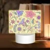Rectangular Acrylic Night Light, A Colorful Floral Pattern With Purple -Cute Night Light Shop 6b32dc570ee60b2e1d3c430963b37bc3f22dced3