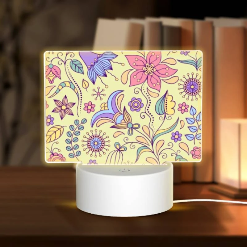 Rectangular Acrylic Night Light, A colorful floral pattern with purple Rectangular Acrylic Night Light, A Colorful Floral Pattern With Purple -Cute Night Light Shop 6b32dc570ee60b2e1d3c430963b37bc3f22dced3