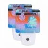 Night Light Set Of 2, A Colorful Image Of Palm Trees And Leaves With The Words "I Love Summer" Written Above Them. -Cute Night Light Shop 6bc9bcf49eebb49e71cc9c0d7b041a36c5ec0ff7