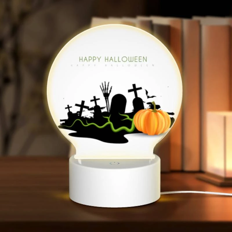 Round Acrylic Night Light, A Halloween poster with a pumpkin and a cross. Round Acrylic Night Light, A Halloween Poster With A Pumpkin And A Cross. -Cute Night Light Shop 6bdc6ea3786ec84fcf3dd7906ac4853a8f977b38