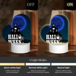 Love Acrylic Night Light, A Spooky Halloween Scene With A Haunted House And A Moon In The Background. -Cute Night Light Shop 6c3c1f2e83591ef0cb5fe42bad4cc99814c8c77f