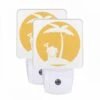Night Light Set Of 2, A Yellow Circle With A Toothbrush And A Palm Tree. -Cute Night Light Shop 6c4d15fa901c3638f11e74a7b68136ce641ab02c