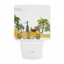 Night Light, A Cartoon Of A Tropical Island With A Table And Chairs -Cute Night Light Shop 6cde13dc5957243ce3c4813cc8c21b4ab9f40e06