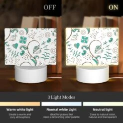 Rectangular Acrylic Night Light, A Pattern Of Hearts And Flowers With A Blue Background. 4 Rectangular Acrylic Night Light, A Pattern Of Hearts And Flowers With A Blue Background. -Cute Night Light Shop 6dc0eba2e8ef38e405af185debf943f37b72b8ab