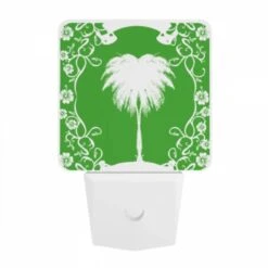 Night Light, A Green And White Picture Of A Palm Tree. -Cute Night Light Shop 6e6fddeba7ea50914b4e115eaf7532d0a39dea8e