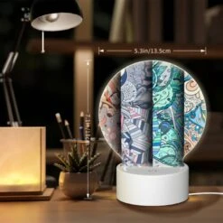 Round Acrylic Night Light, Three Different Colored Paintings Of Flowers. -Cute Night Light Shop 6ef38ae7ea9323e4e0ee1c40606bb56494993986