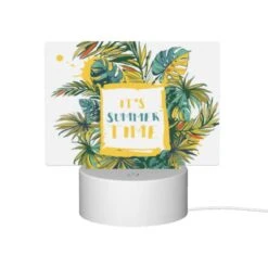 Rectangular Acrylic Night Light, A Colorful Drawing Of A Palm Tree With The Words "It's Summer Time" Written Underneath It. -Cute Night Light Shop 6f0f5264ee011b8a3e54c0591a21da37ad6f2958