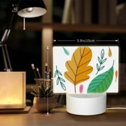 Rectangular Acrylic Night Light, A Colorful Leaf With A Pink Stem. -Cute Night Light Shop 7058875814b587515edd036aeaae62c0ceb5c67d