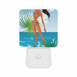 Night Light Set Of 2, A Woman In A Bikini Is Standing On A Beach. -Cute Night Light Shop 713a10699b15cfc882ad530f643b2aa8e4ddc525