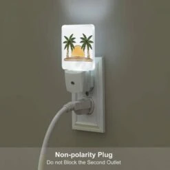 Night Light Set Of 2, A Drawing Of A Sun With Two Palm Trees On Either Side. 6 Night Light Set Of 2, A Drawing Of A Sun With Two Palm Trees On Either Side. -Cute Night Light Shop 7281a41dfe1c67326d1d406dfd40c0f8bffa27c4