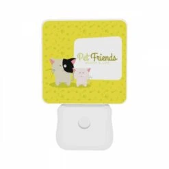 Night Light Set Of 2, A Cat And A Kitten Are Standing Next To A Sign That Says "Pet Friends." -Cute Night Light Shop 728f56d4aea79a31253f179bd5038e1da0685aaa