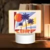 Rectangular Acrylic Night Light, A Colorful Surfboard Logo With A Sun And Palm Trees. -Cute Night Light Shop 751928b95cf58d847e43387f4c0672071886ea9b