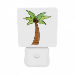 Night Light Set Of 2, A Cartoon Drawing Of A Palm Tree With A Bunch Of Bananas On It. -Cute Night Light Shop 753fb6baa17bdfdf782c24683c12feca4e34eefe