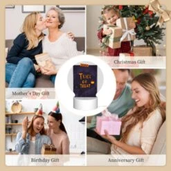 Round Acrylic Night Light, A Poster With A Pumpkin On It That Says Trick Or Treat. 9 Round Acrylic Night Light, A Poster With A Pumpkin On It That Says Trick Or Treat. -Cute Night Light Shop 757ef5087b08d689f014437d142495d7129590e3