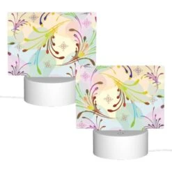 Rectangular Acrylic Night Light, A Colorful Floral Pattern With A Variety Of Colors And Shapes. -Cute Night Light Shop 75eae8603a688838659ccc4ddaf261ff7f000c5a