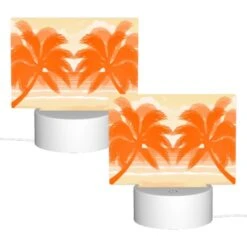Rectangular Acrylic Night Light, A Colorful Beach Scene With Palm Trees And A Sunset. 3 Rectangular Acrylic Night Light, A Colorful Beach Scene With Palm Trees And A Sunset. -Cute Night Light Shop 76255ce3b3fcb3d47b757da923afd89452d7e509