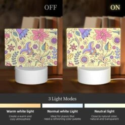 Rectangular Acrylic Night Light, A Colorful Floral Pattern With Purple 4 Rectangular Acrylic Night Light, A Colorful Floral Pattern With Purple -Cute Night Light Shop 762c67a80756d6cd70f905a0280d1955b03908ae