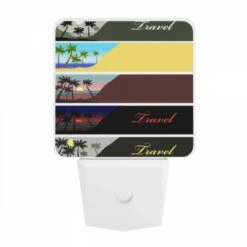 Night Light, A Series Of Four Pictures Of A Beach With The Word "Travel" Written In Each. -Cute Night Light Shop 76882ae2a87f73e360ab4c1e74aead96eb624b8f