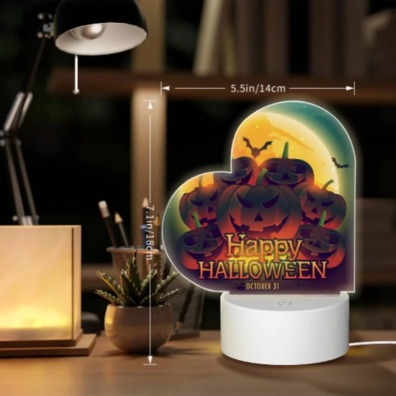 Love Acrylic Night Light, A colorful poster of pumpkins with the words "Happy Halloween" written on it. Love Acrylic Night Light, A Colorful Poster Of Pumpkins With The Words "Happy Halloween" Written On It. -Cute Night Light Shop 76d5b6674636e3872f26db1eb3399a66129dd20d