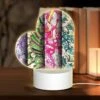 Love Acrylic Night Light, Three Colorful Artworks Are Displayed Side By Side.