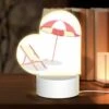 Love Acrylic Night Light, A Colorful Umbrella Is Open And Placed Over A Striped Lounge Chair. -Cute Night Light Shop 7840559108a68650104591ca31093a46c6b6cf1c
