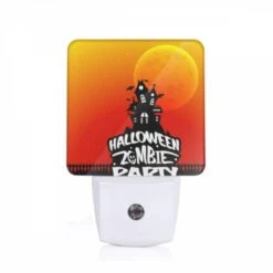 Night Light, A Halloween Party Is Advertised With A Spooky House And A Moon In The Background.
